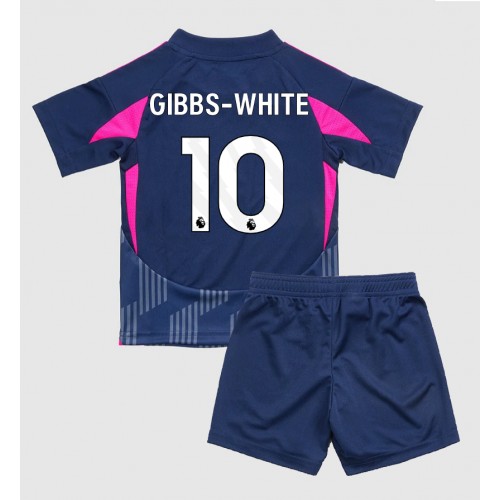 Fotballdrakt Barn Nottingham Forest Morgan Gibbs-White #10 Bortedraktsett 2024-25 Kortermet (+ Korte bukser)